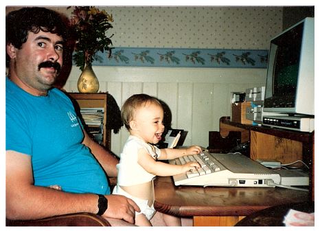 1988 - son-in-law Bill and granddaughter Kate playin' the keys.jpg